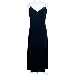 Y2K JUMP Black Velvet Dress 11/12 Rhinestone Straps Flaw Whimsagoth Dark Fairy